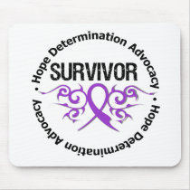 Fibromyalgia Survivor Tribal Ribbon mousepads