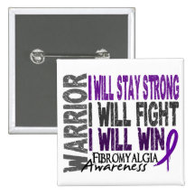 Fibromyalgia Warrior Pinback Buttons