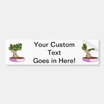 Ficus Bonsai Purple Tray Bumper Stickers