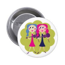 Fiddle Twins for Fiddle Players Pinback Button