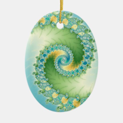 Fiddlehead - Fractal art Christmas Tree Ornaments