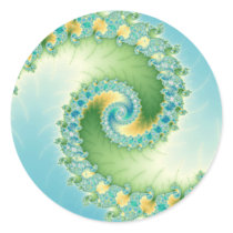 Fiddlehead - Fractal art Round Stickers