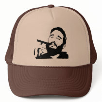 Fidel Castro with Cigar Portrait Hat by strk3 Fidel Castro with Cigar Portrait Hat