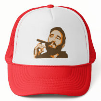 Fidel Castro with Cigar Portrait Hat