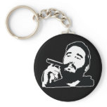 Fidel Castro with Cigar Portrait Keychain