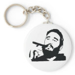 Fidel Castro with Cigar Portrait Keychain