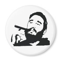 Fidel Castro with Cigar Portrait Magnet
