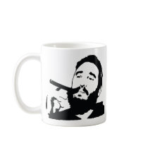 Fidel Castro with Cigar Portrait Mug