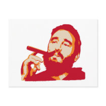 Fidel Castro with Cigar Portrait Postcard