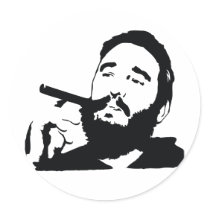 Fidel Castro with Cigar Portrait Sticker