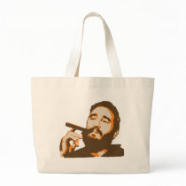 Fidel Castro with Cigar Portrait Tote Bag
