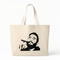 Fidel Castro with Cigar Portrait Tote Bag