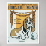 Fido Is A Hot Dog Now Vintage Songbook Cover posters