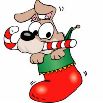 Fido's Christmas Stocking Cartoon Photo Sculpture
