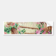 Field Bunny Country Flowers Bunny Rabbit Bumper Stickers