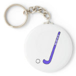 Field Hockey blue stick keychains