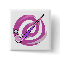 Field Hockey Pinback Button