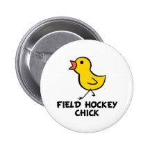 Field Hockey Chick Button