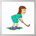 Field Hockey Girl Poster