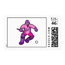 Field Hockey goalie Postage Stamp