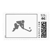 Field Hockey gray silhouette Postage