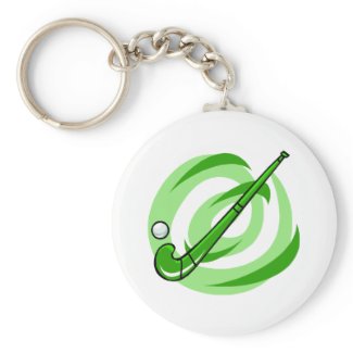 Field Hockey green logo Key Chain