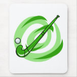 Field Hockey green logo Mouse Pads