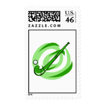 Field Hockey green logo Postage
