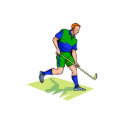 Field Hockey man blue green