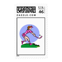 Field Hockey Pink Lady Stamps