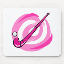 Field Hockey pink logo Mouse Pads