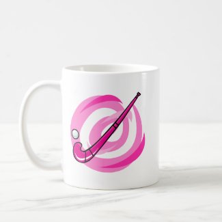 Field Hockey pink logo Mugs