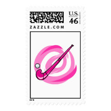 Field Hockey pink logo Postage Stamp