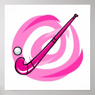 Field Hockey pink logo Poster