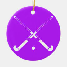 Field Hockey Silhouette Ornament Purple