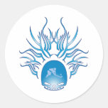 Field Hockey Skull Round Stickers