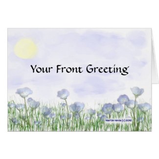Field of Blue Flowers Card card