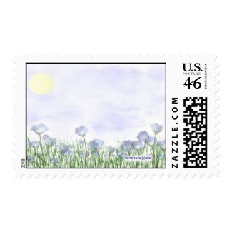 Field of Blue Flowers Postage stamp