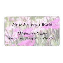Field Of Cottage Pinks Personalized Shipping Label