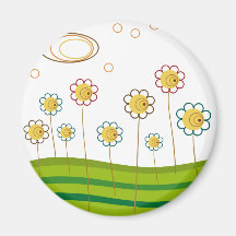 field of daisies fridge magnets