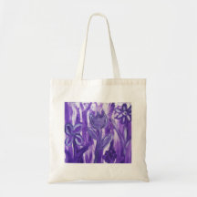 Field of Flowers in Purple Canvas Bag