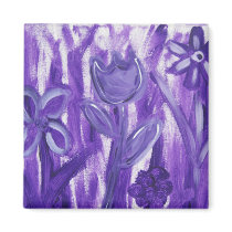 Field of Flowers in Purple Refrigerator Magnet