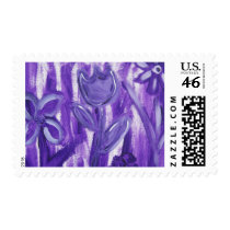 Field of Flowers in Purple Stamps