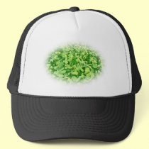 Field of green Clover leaves hats