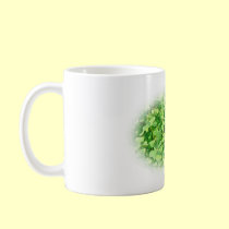 Field of green Clover leaves mugs
