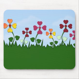 Field of Heart Flowers Mousepad mousepad