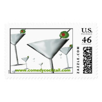 FIELD OF MARTINI GLASSES--comedy cocktail postage by lolitaslair FIELD OF MARTINI GLASSES--comedy cocktail postage
