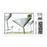 FIELD OF MARTINI GLASSES--comedy cocktail Stamp