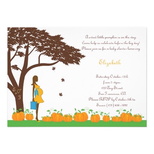 Field of Pumpkins Boy Baby Shower Invitations