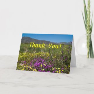 Field of Wildflowers Thank You Card card